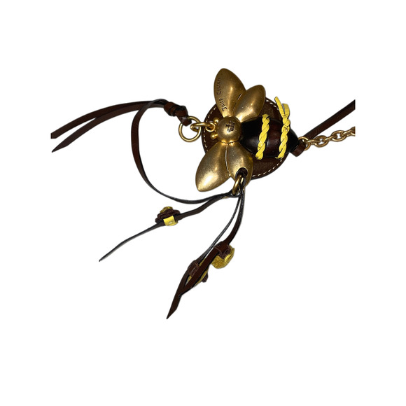 Juicy Couture Bumble Bee & Flower Charm BIG 16" Gold-Tone - Brown & Yellow EUC - Picture 4 of 6